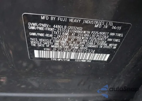 2015 Subaru Forester 2.5I Limited z USA, uszkodzony, nr VIN JF2SJAHC4FH815324